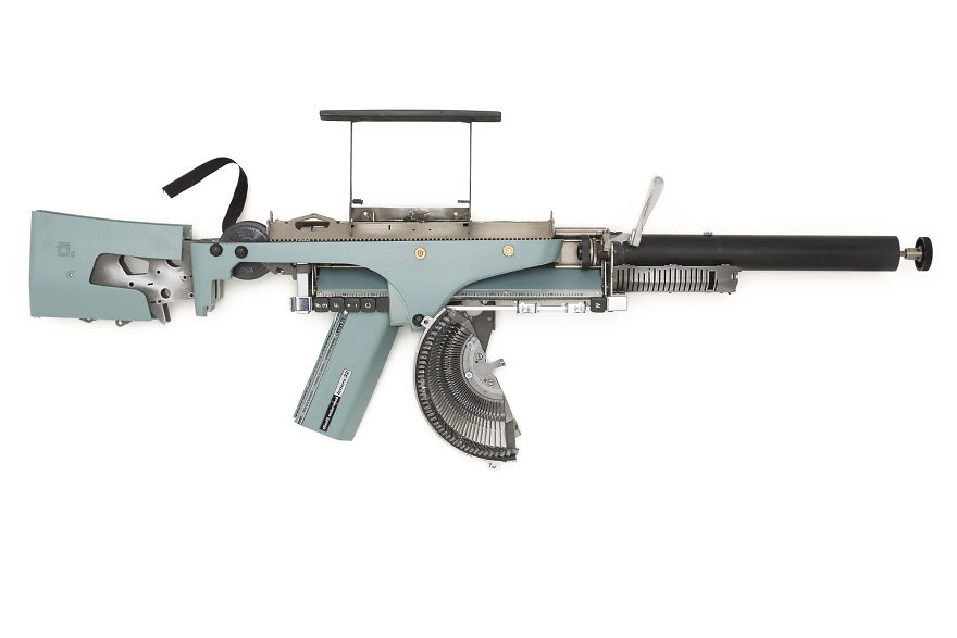 Artist Makes These Guns From Old Typewriters