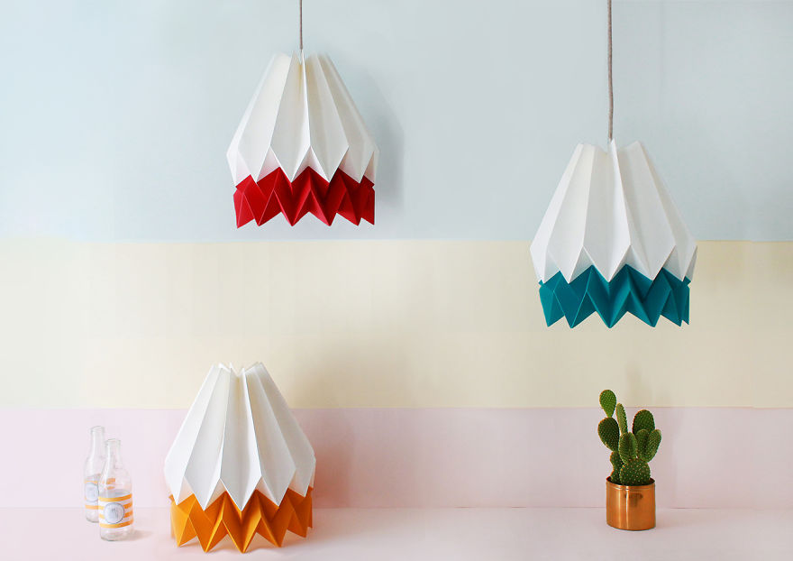 These Origami Lampshades Are Carefully Handcrafted With An Eco-Conscious Approach