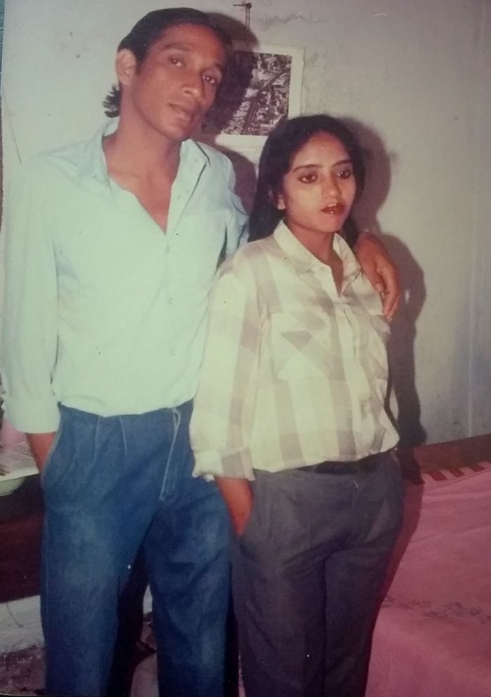 My Ma Being A Broody Rock Chick Wearing Dad's Outfit In The 80's, Bangladesh.
