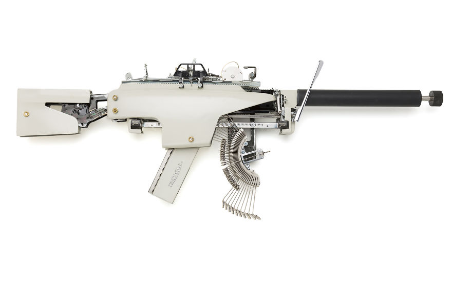 Artist Makes These Guns From Old Typewriters