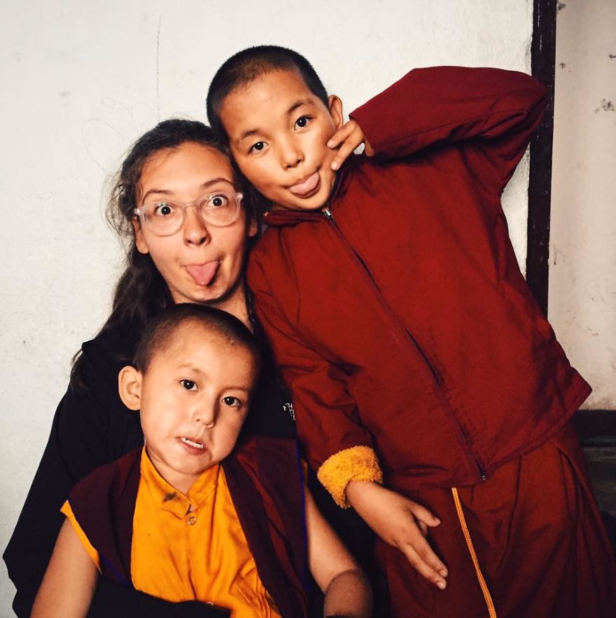 Teaching English To Buddhist Monks In Buddhist Monastery In Nepal