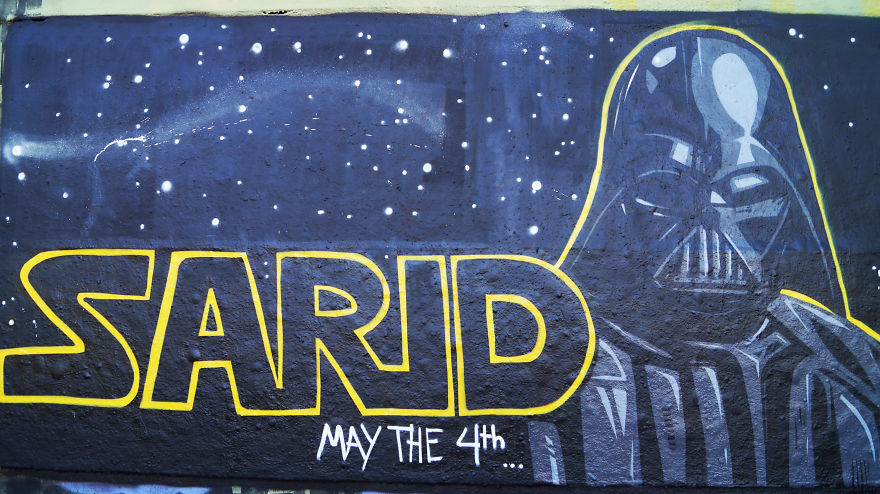 I Painted Darth Vader Mural To Celebrate The Star Wars Day