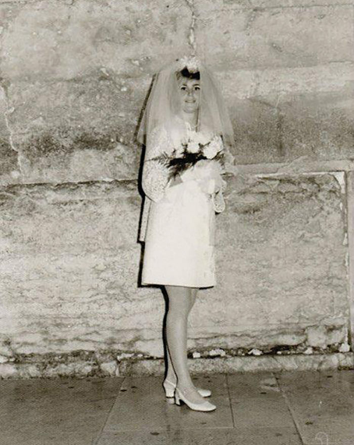 Mom's Wedding Photo At The Western Wall In Jerusalem: 1968