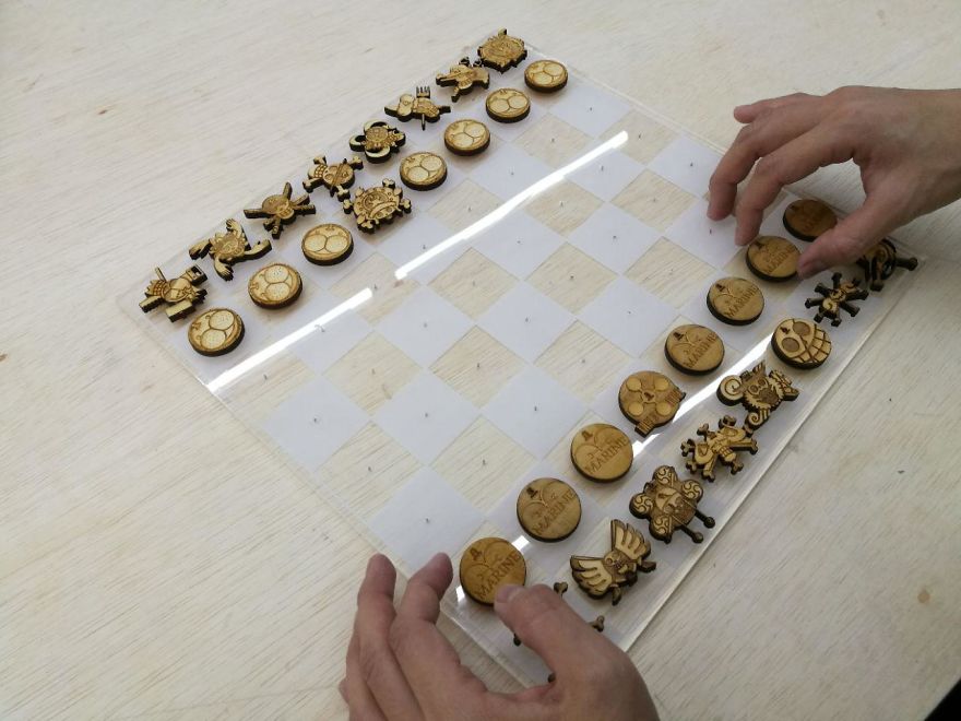 Custom-Made One Piece Chess Set