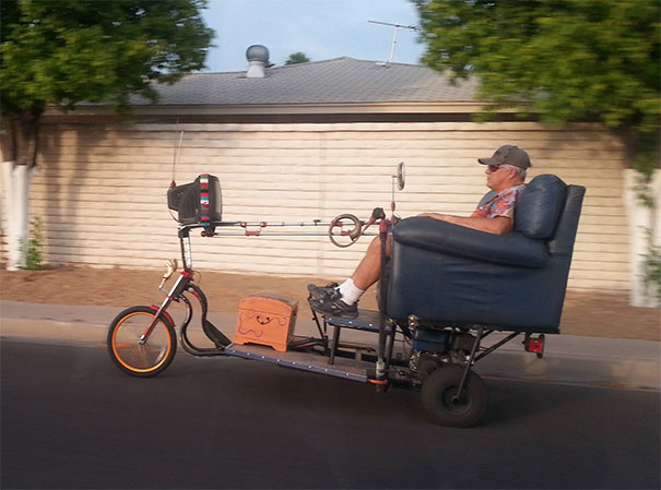 Saw This Guy "Driving" In My Neighborhood