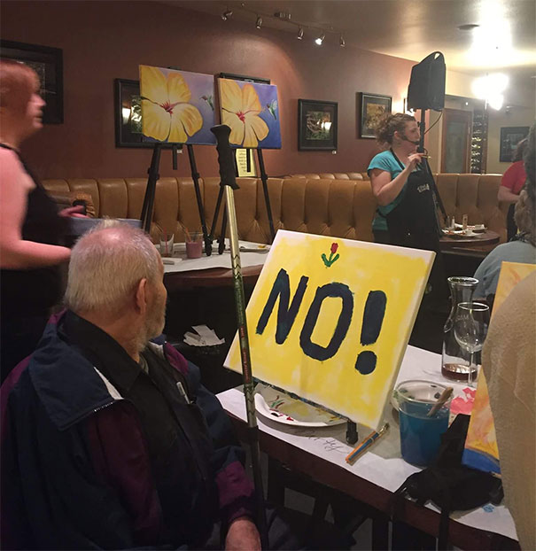 Grandpa Does Not Want To Be In Painting Class