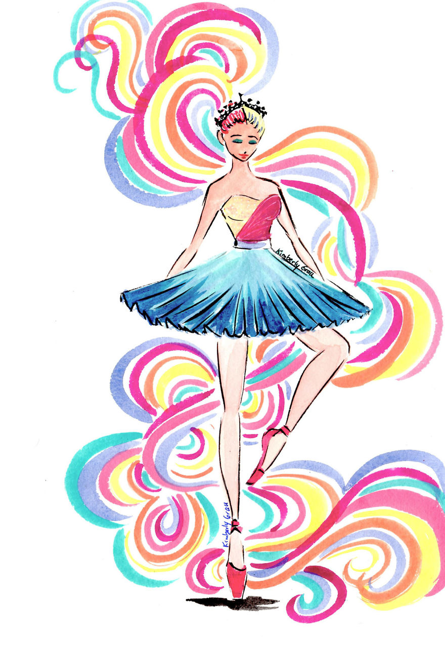I Illustrate Crazy Ballerina Costumes That Would Never Fly In Real Life, But Who Cares They're Pretty!