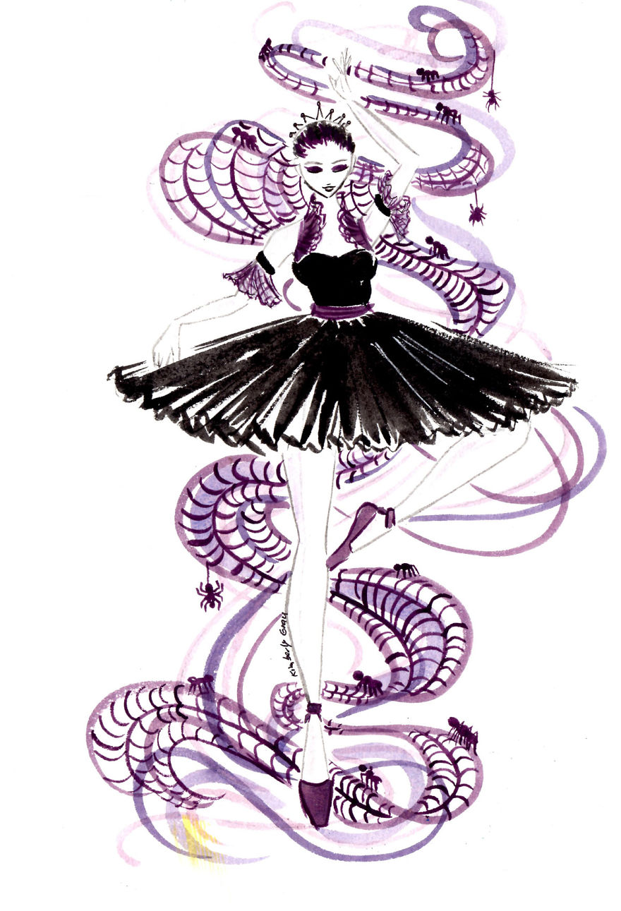 I Illustrate Crazy Ballerina Costumes That Would Never Fly In Real Life, But Who Cares They're Pretty!