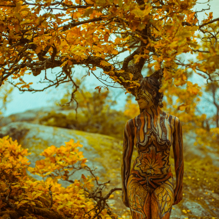 Bodypainting That Speaks About Human And Nature Relationship By Artist Vilija Vitkute