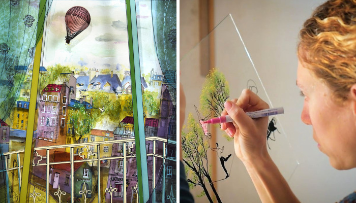 I Use Innovative Technique Of Painting On Glass… In 3D
