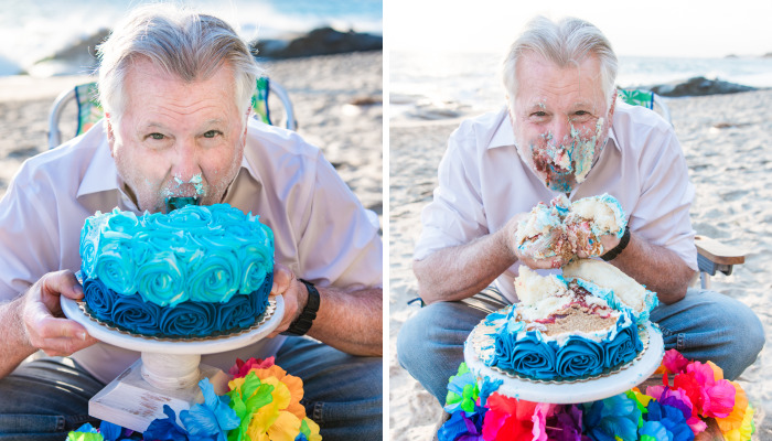 I Made My Dad Do A Cake Smash For His 70th Birthday