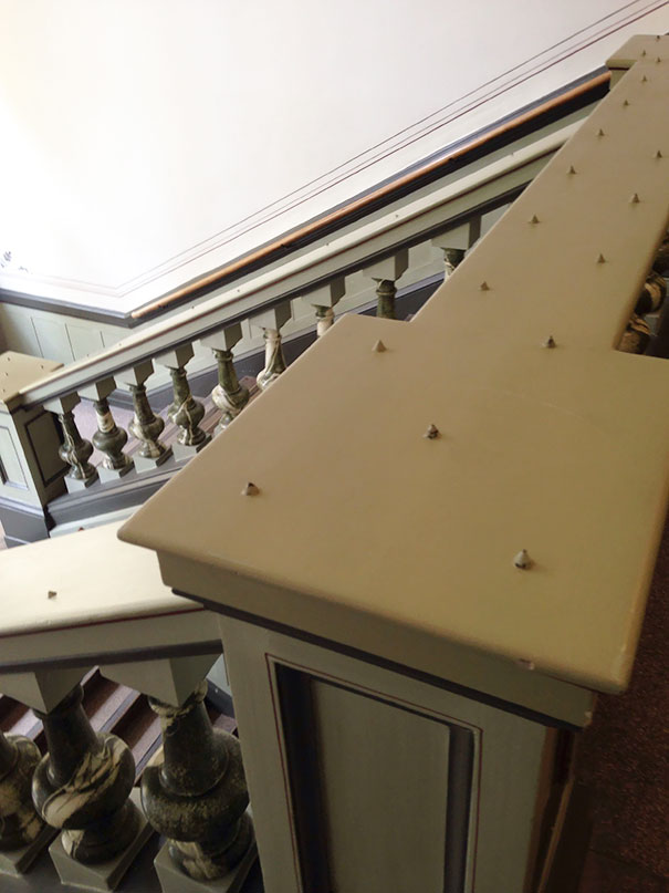 My School Has These Small Spikes So You Cant Sit There Incase You Fall Down