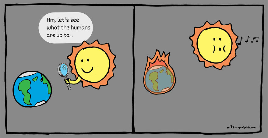 Comic about sun burning the Earth 