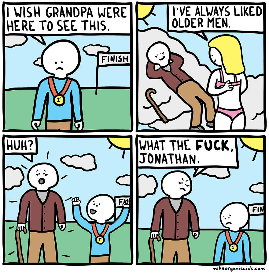 Comics about grandson and his grandpa 