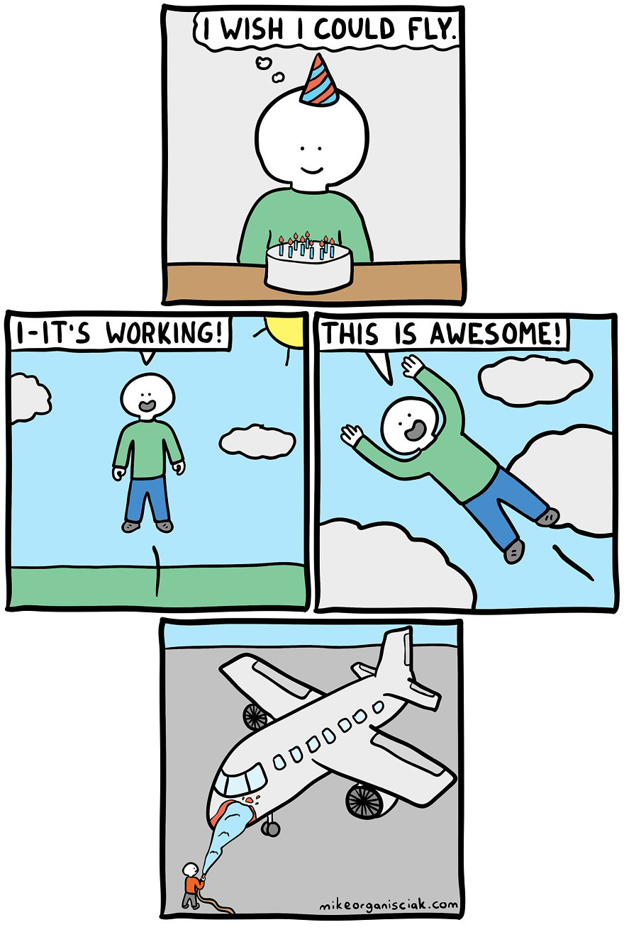 Comics about fly accident 
