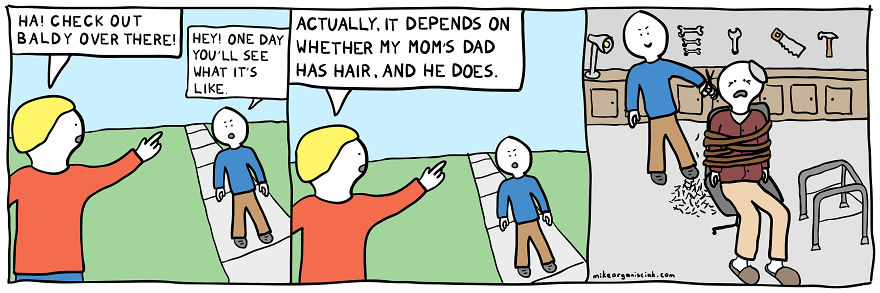 Comics about being bald 