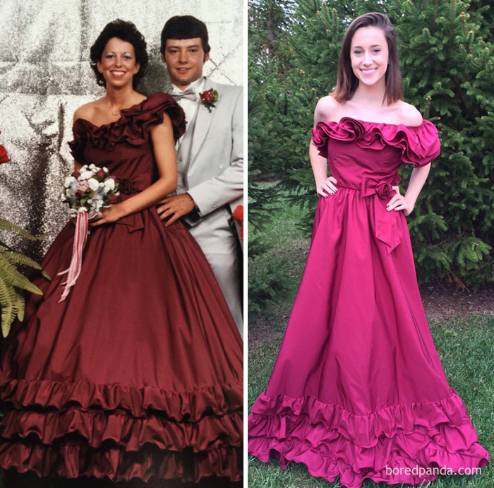 My Mom Had Been Saving Her Old Prom Dress For All These Years Just So Her Future Daughter Could Try It On