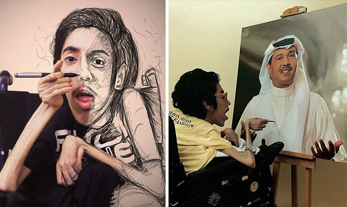 Artist Proves That Disability Is Not A Limit By Creating These Realistic Paintings