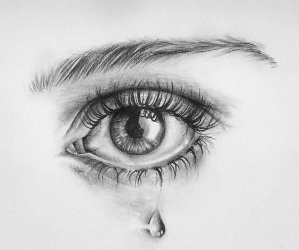 I Love Art So I Showed My Feelings By Drawing A Crying Eye.