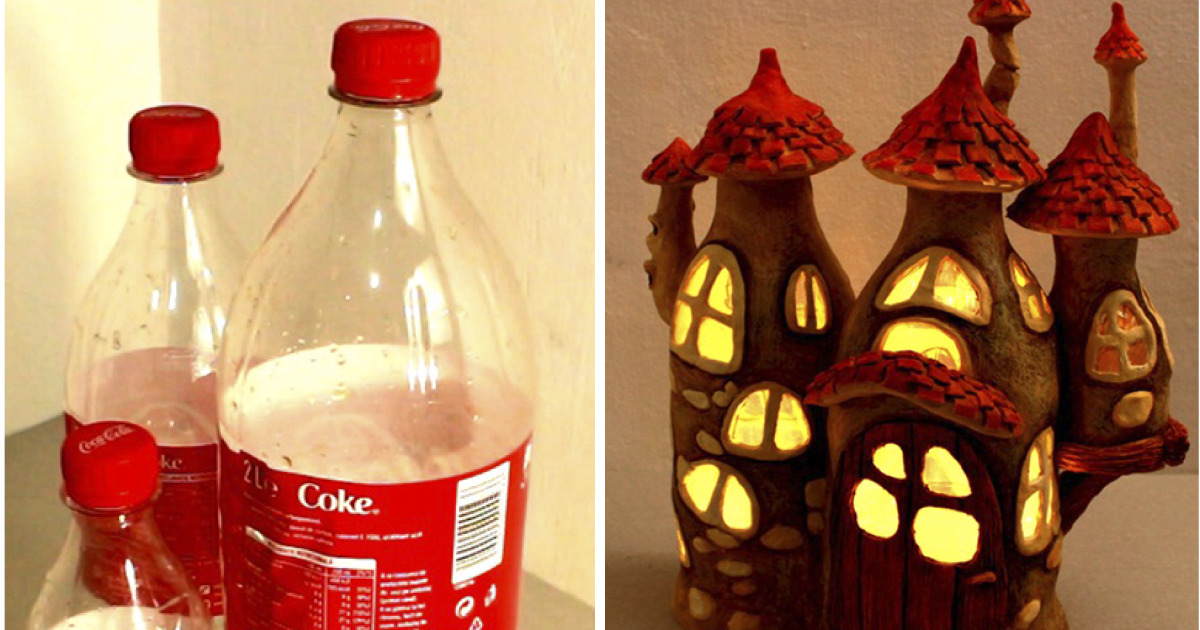 Plastic Bottles Into A Fairy House Lamp