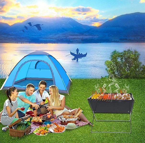 grill ad with people on the picking 