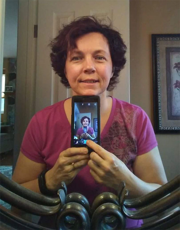 Así se hace un selfie mi madre de 54 años