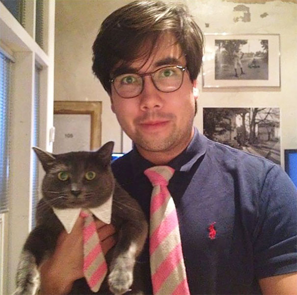 So For My Bday My Mom Made Matching Ties For Me And My Cat