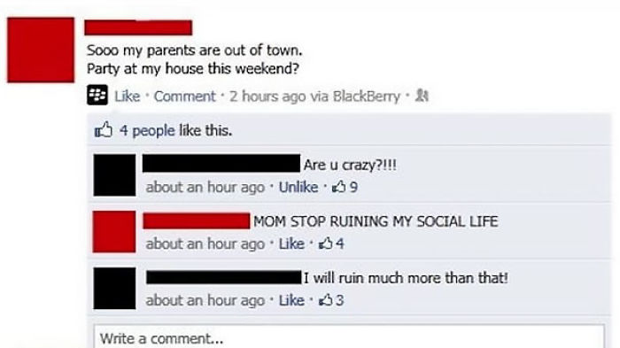 Facebook screenshot showing parents roasting their kids, highlighting parents destroying their kids on social media posts.