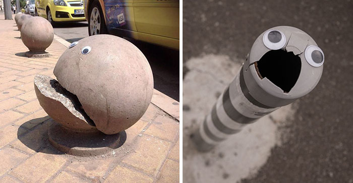 Someone In Bulgaria Is Putting Googly Eyes On Broken Street Objects, And It’s Even Better Than Fixing Things