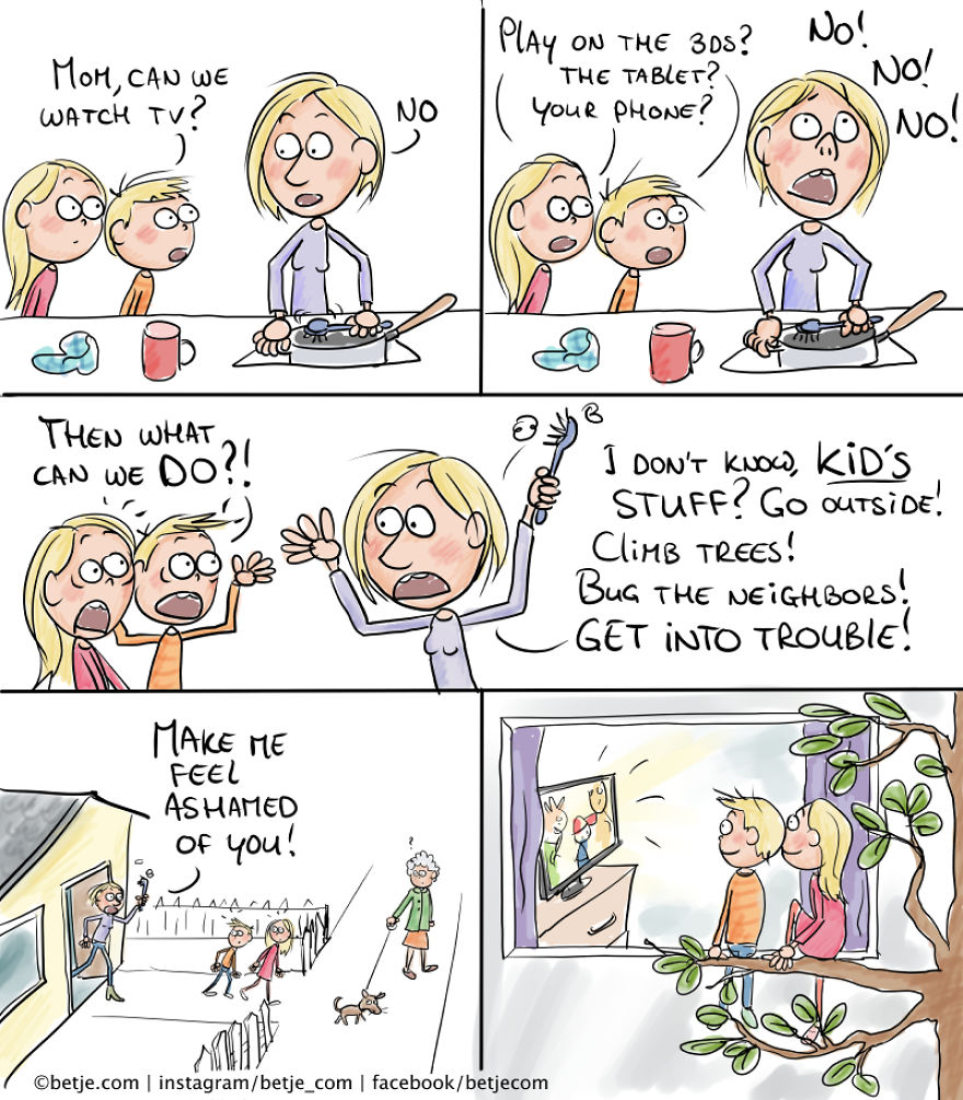 10 Cartoons About Kids And Screen-Time