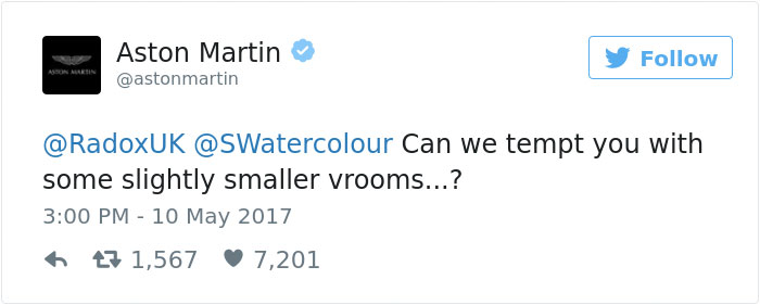 Genius Guy Makes Hilarious Tweets To Get Free Stuff From Companies, And Aston Martin's Response Is Brilliant