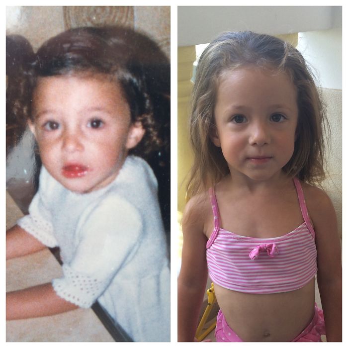 Me On The Left At Around 3 Years Old And My Daughter On The Right At The Same Age.