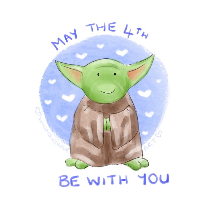 May The 4th Be With You! Cute Yoda Illustration