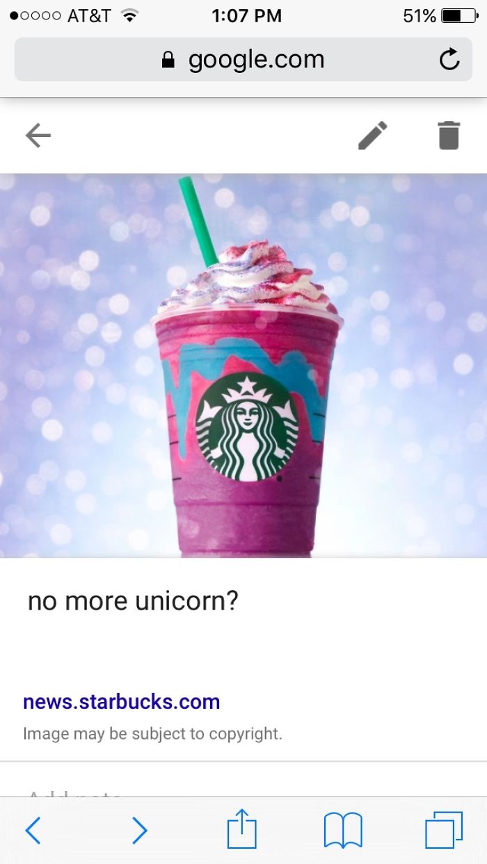No More Unicorn At Starbucks?