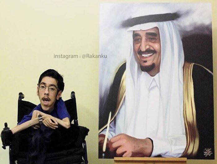 A Saudi Artist With Handicap Paints Wonderful Paintings