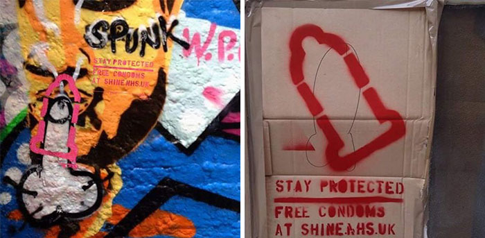 Anonymous Hero Is 'Protecting' Graffiti Penises By Painting Condoms Over Them