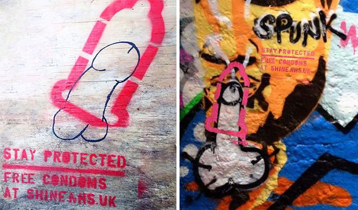Anonymous Hero Is ‘Protecting’ Graffiti Penises By Painting Condoms Over Them