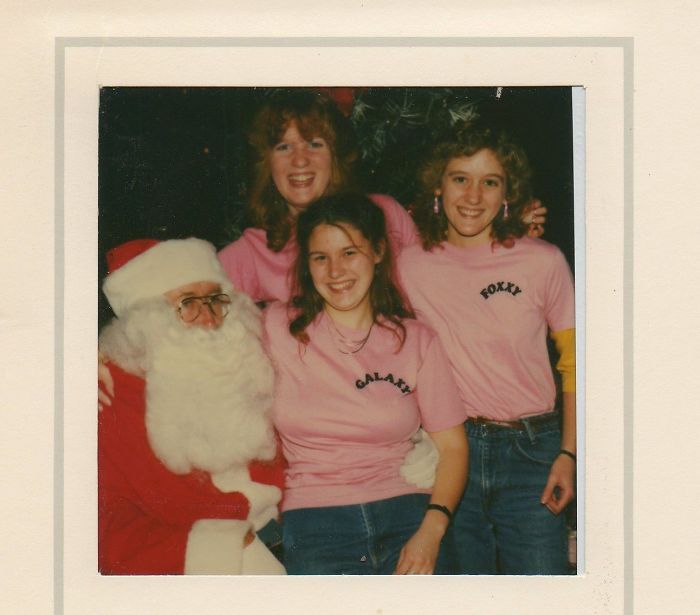 My Mom In 1983 With "the Dames Of Chaos" On Santa's Lap