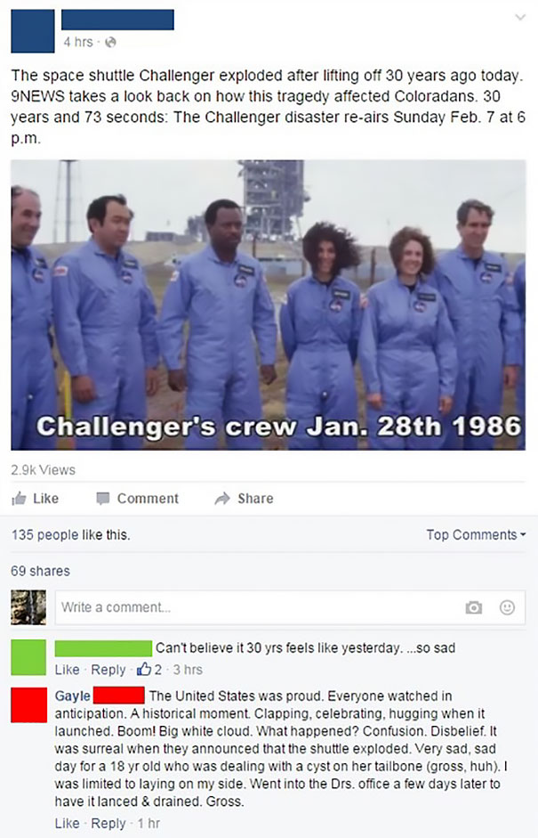 Gayle Remembers The Challenger Explosion