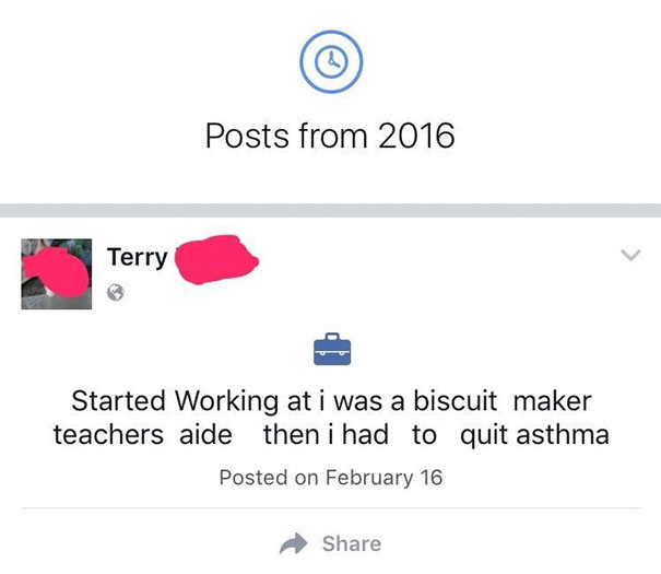Terry's Employment History Summed Up In One Poignant Update