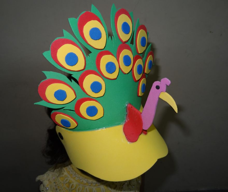 I Made This Peacock Cap From Foam Sheets