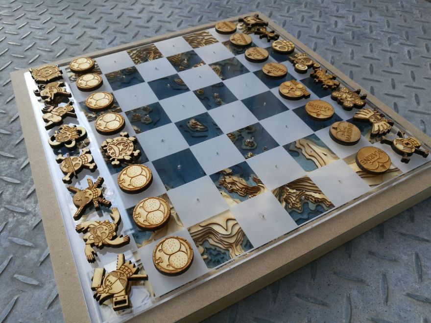 Custom-Made One Piece Chess Set