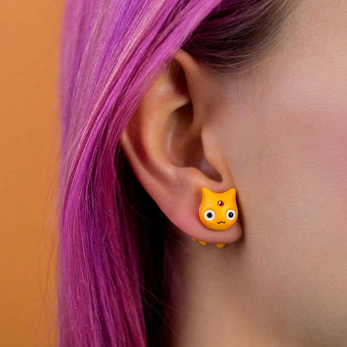 Flame Princess Cat Earring