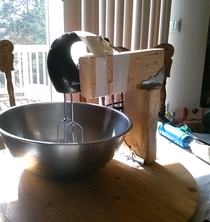 Did Not Have The Money For A Standing Mixer, So I Improvised