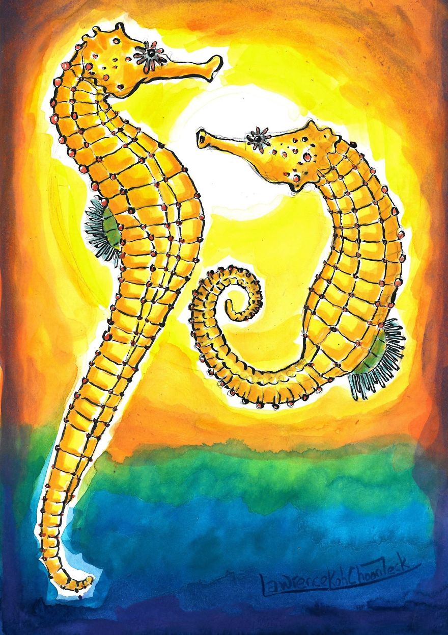 Story Of Seahorse (Procreate). Illustrated A Story About One Of The Purpose In Life Is To Procreate.