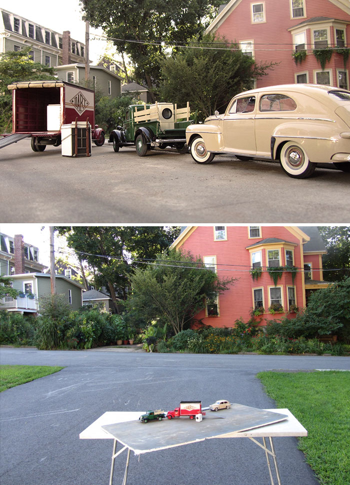 Miniature Car Models Create Realistic Historical Photos