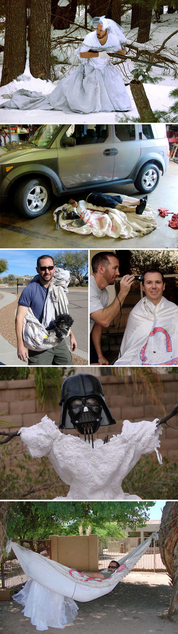 Man Finds Over 100 Ways To Use His Ex-Wife's Wedding Dress