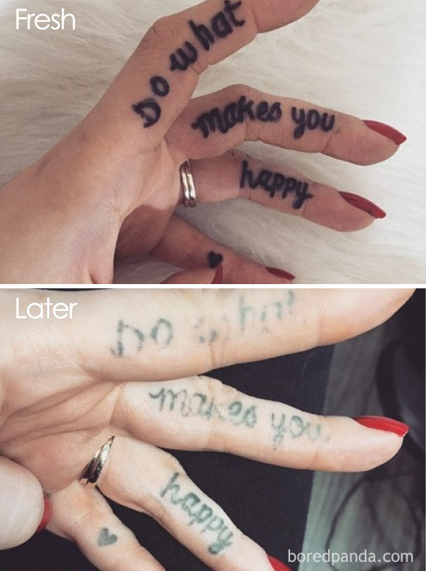 Hand tattoos before and after