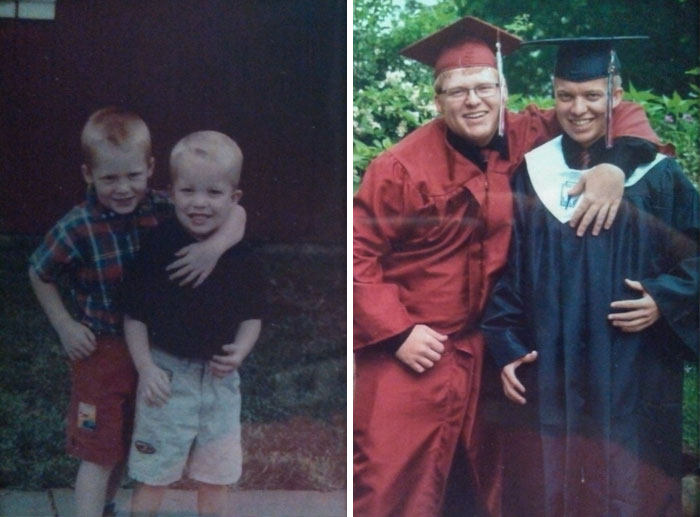 My Friend And I Have Been Best Friends Our Entire Lives. Then And Now: Preschool Graduation And Our High School Graduation