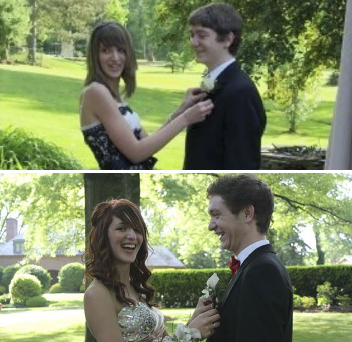 My Then Boyfriend And I At Our 8th Grade Dance, Now My Best Friend At My Senior Prom